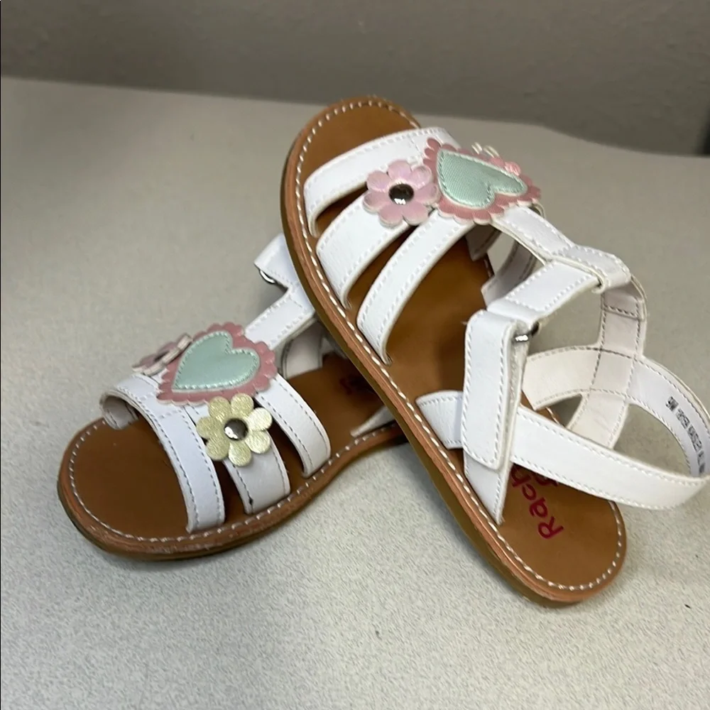 Rachel Shoes Floral White and Pink Kids Sandals
